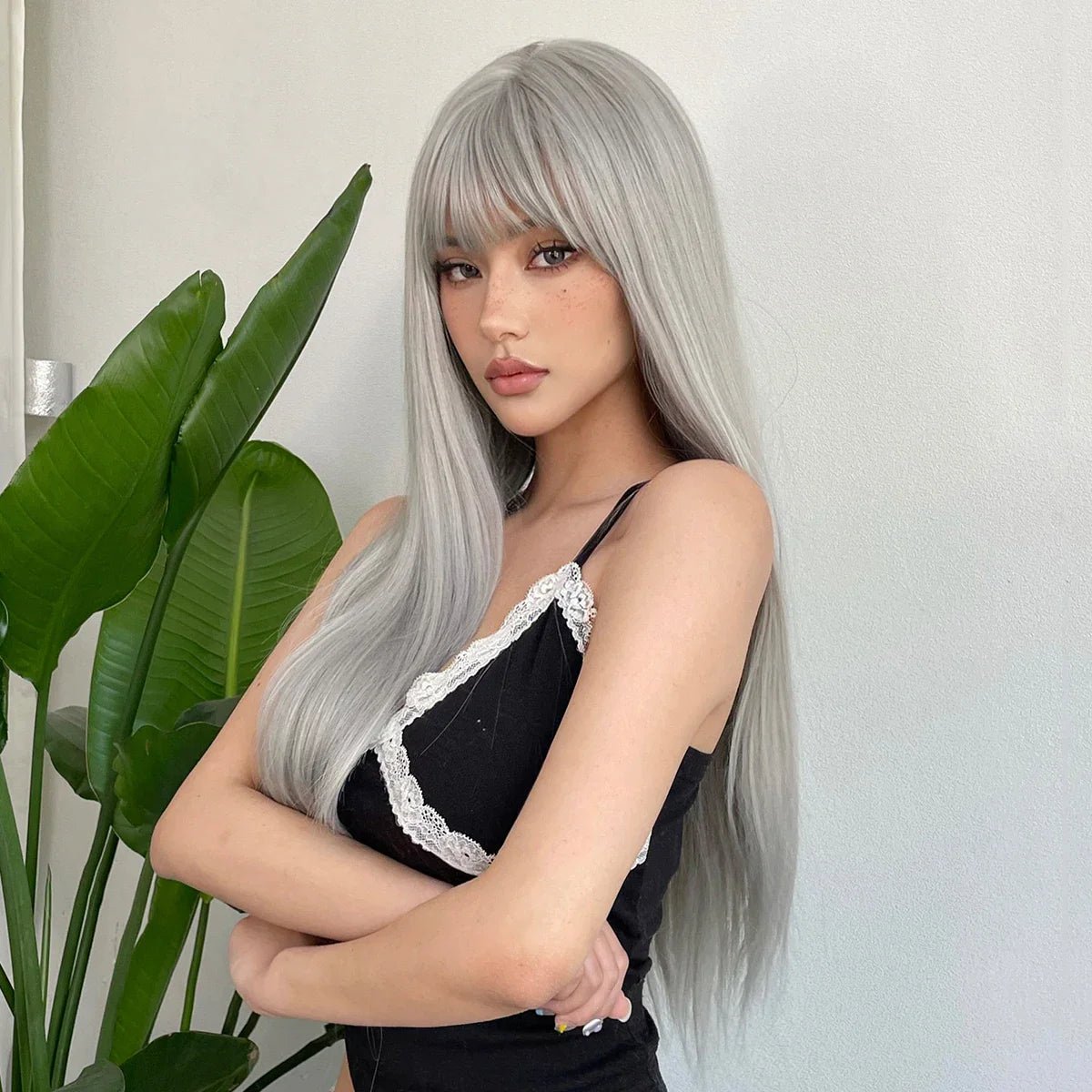 SyntheticHairWig™ - Gris Cendré - Elite Coiffure Shop