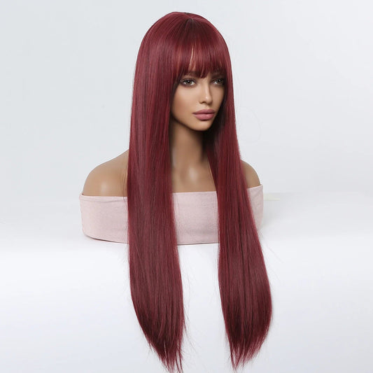 SyntheticHairWig™ - Rouge Vin - Elite Coiffure Shop