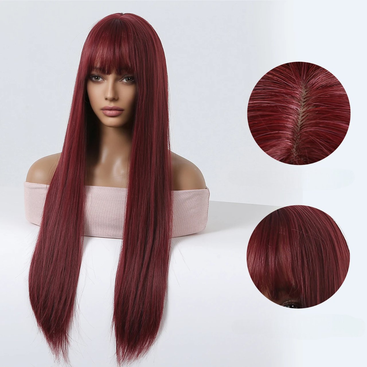 SyntheticHairWig™ - Rouge Vin - Elite Coiffure Shop